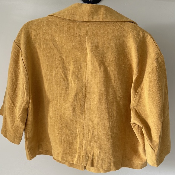NWT Lulus Mustard Yellow Cropped Blazer Tee Sz XS - Picture 5 of 10